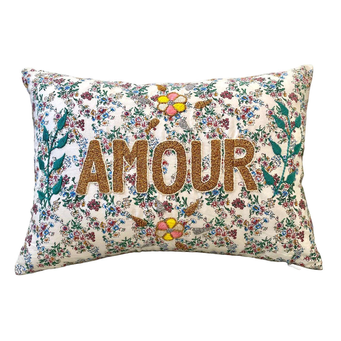Amour Kussen Wit Bloemen