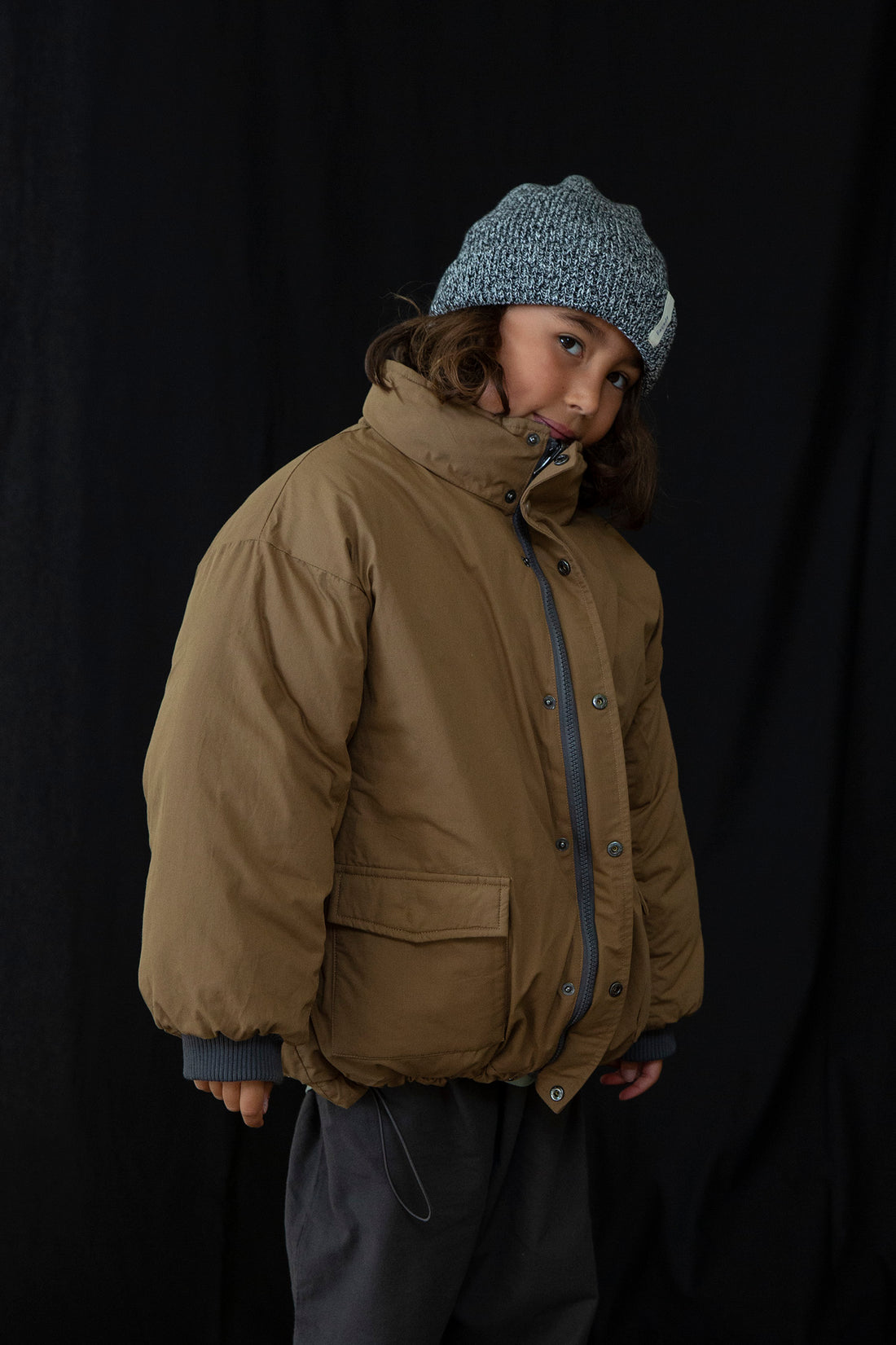 Suno reversible jacket - Honey/Grey