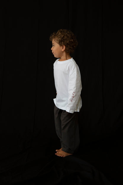 Washi wide LS tee - White