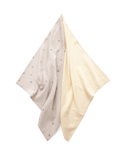 Muslin Blanket Set of 2 Folia Ecru detail - Garbo &amp; Friends