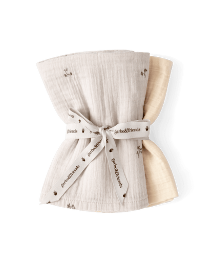 Muslin Blanket Set of 2 Folia Ecru - Garbo &amp; Friends