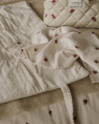 Muslin Blanket Set of 2 Rosehip in use - Garbo &amp; Friends