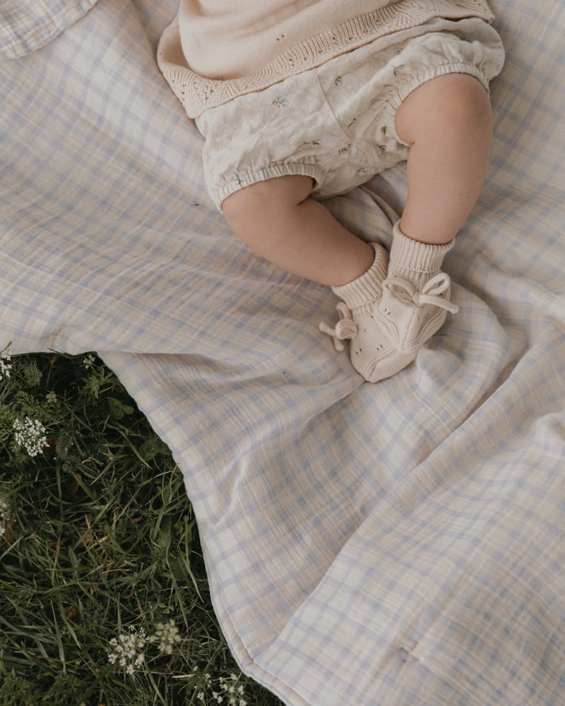 Filled Blanket Gingham Sky