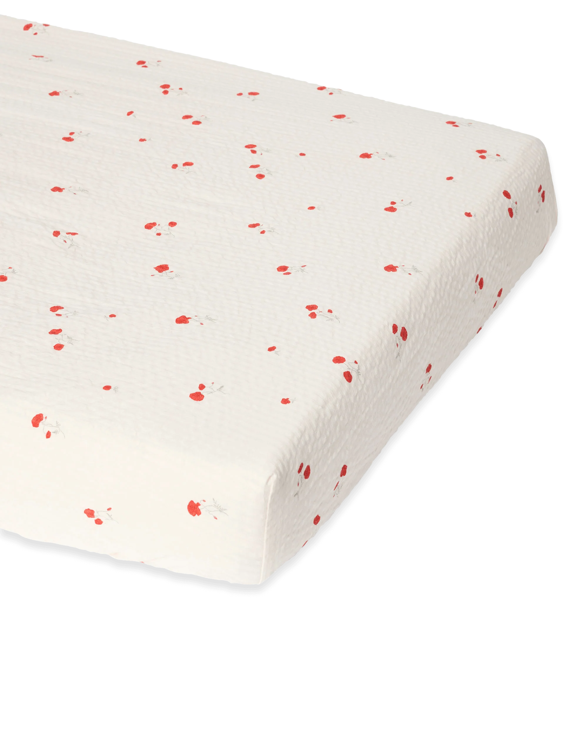 Fitted Sheet Seersucker Poppy