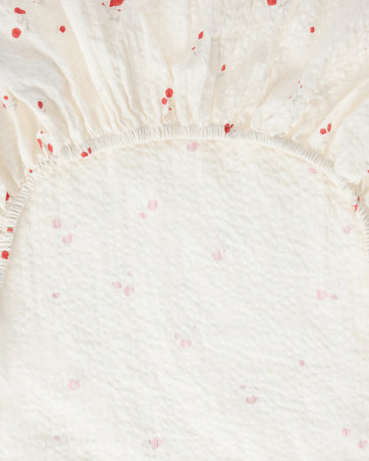 Fitted Sheet Seersucker Poppy