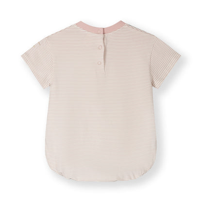 Baby tee suit Faded Pink-Cream