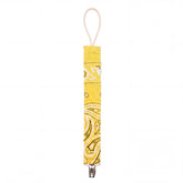 Hazel & George Reversible Bandana Pacifier Clip Cord in Blue Yellow, side view