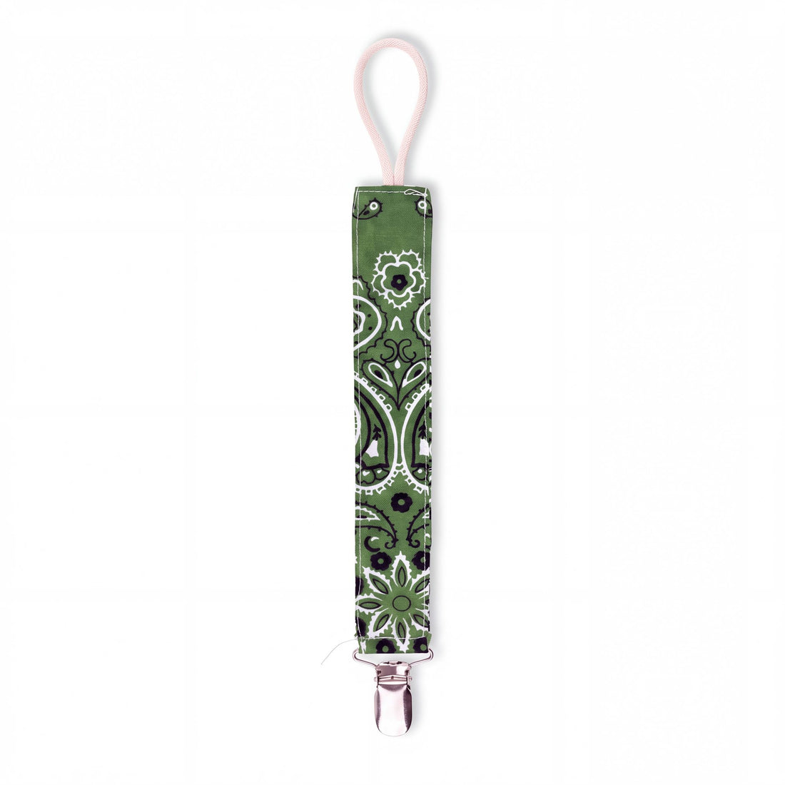 Hazel &amp; George Reversible Bandana Pacifier Clip Cord in Purple Green