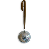 Hazel & George Dazzling Disco Ball Large hanging from a mustard ribbon, on a white background