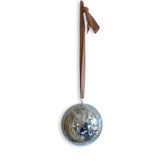 Hazel & George Dazzling Disco Ball Large hanging from a rose ribbon, on a white background