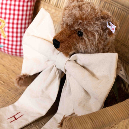 Hazel &amp; George Canvas Festive Bow Small with heart embroidery, additional product photo