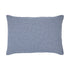 Hazel & George Linen Pillow Cover in Vichy, a plump linen pillow with a blue-and-white check pattern, on a white background
