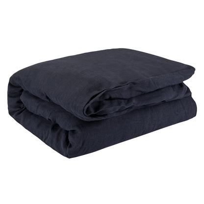 Linen Duvet Cover Off Black