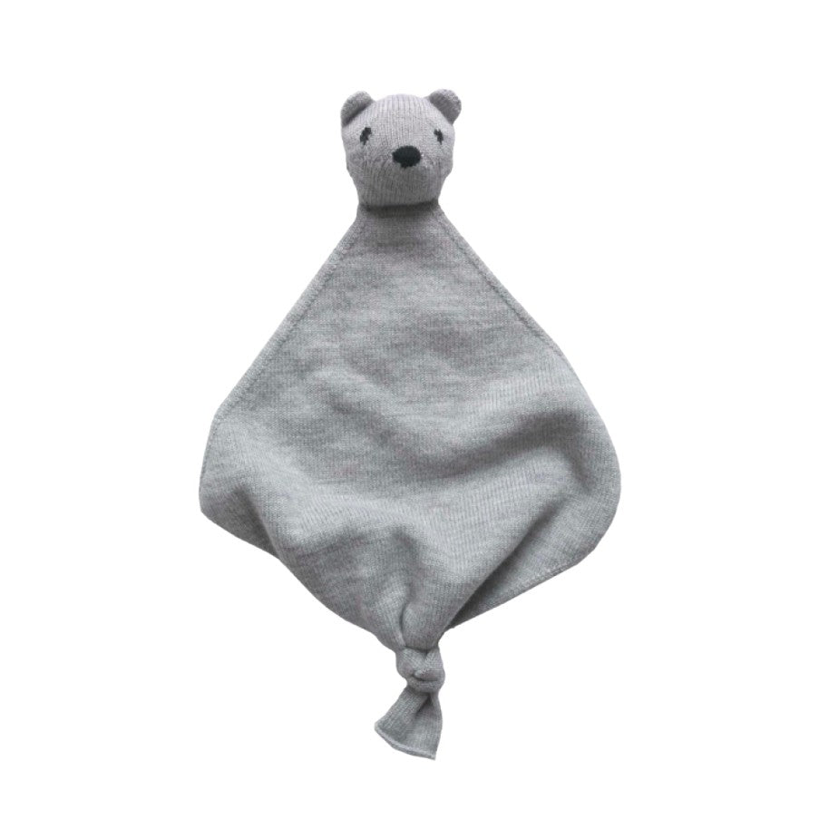 Hvid Teddy Tokki Grey Melange – merino wool teddy bear