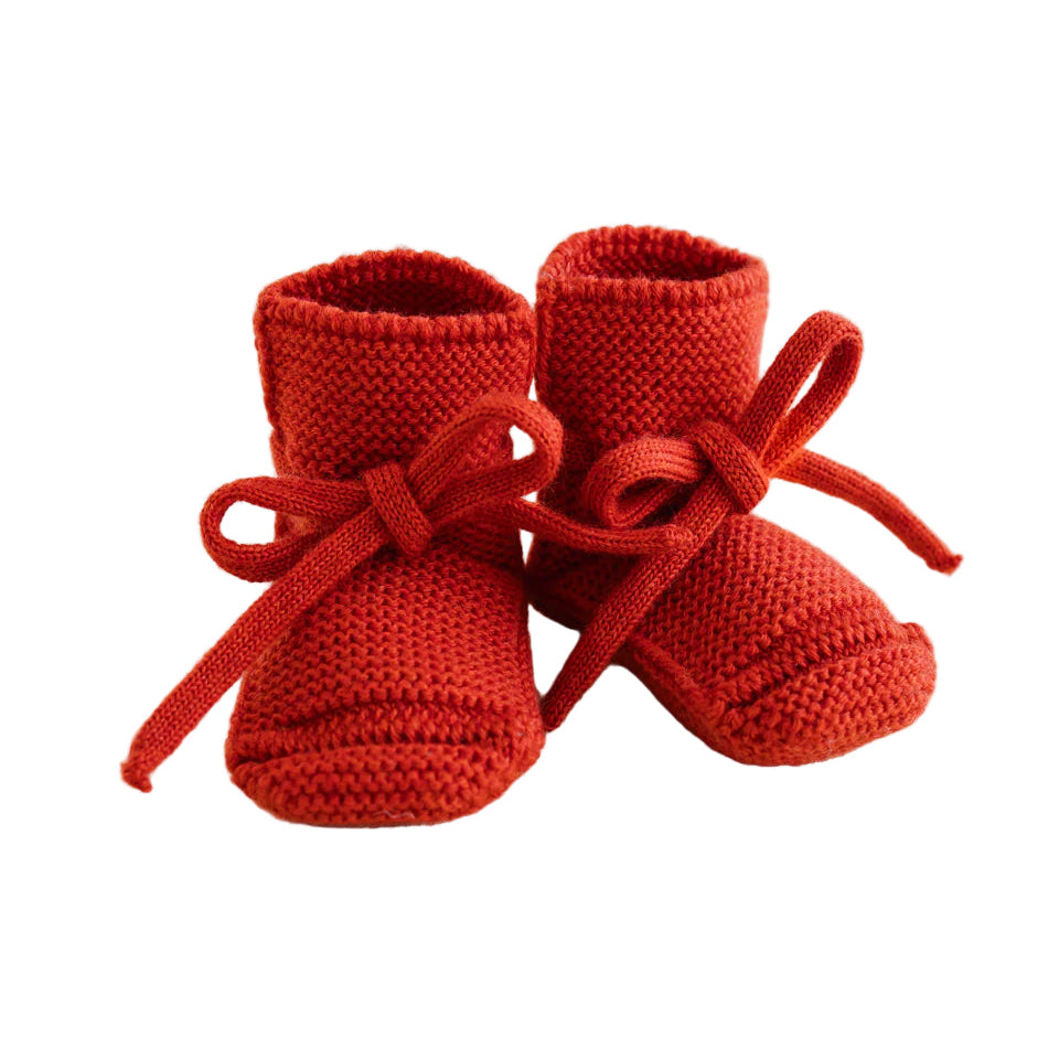 Merinowol Baby Slofjes Rood