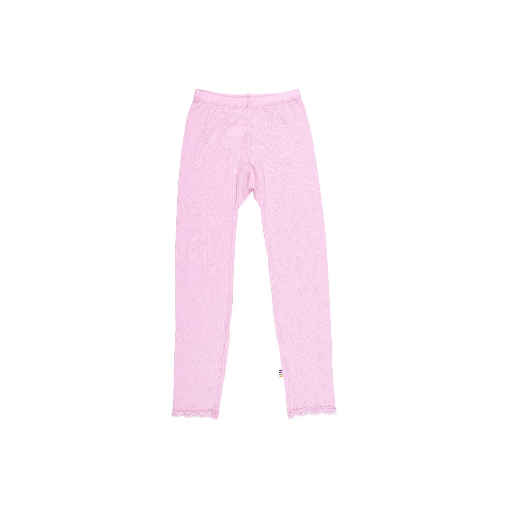 Joha baby merino wool and silk ajour leggings in Prime Rose