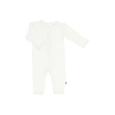 Joha wool baby jumpsuit with ajour (openwork) pattern in ecru