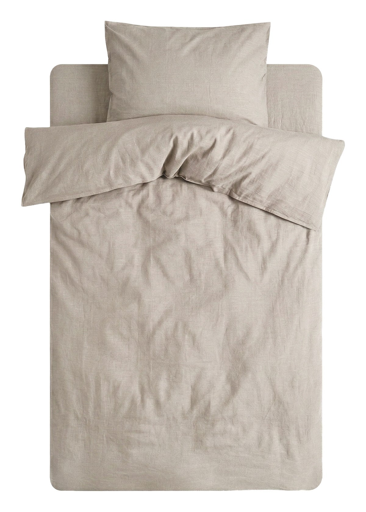 Junior bed set in Naturel linen — fitted, duvet, pillow