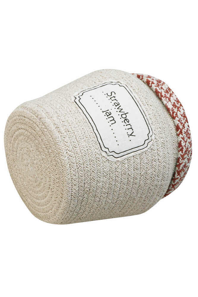 Handgemaakte Opbergmand met Handvatten Blauw-Naturel