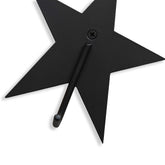 Close-up of a Hazel & George Metal Star Hook in black, showing the hook detail on a white background