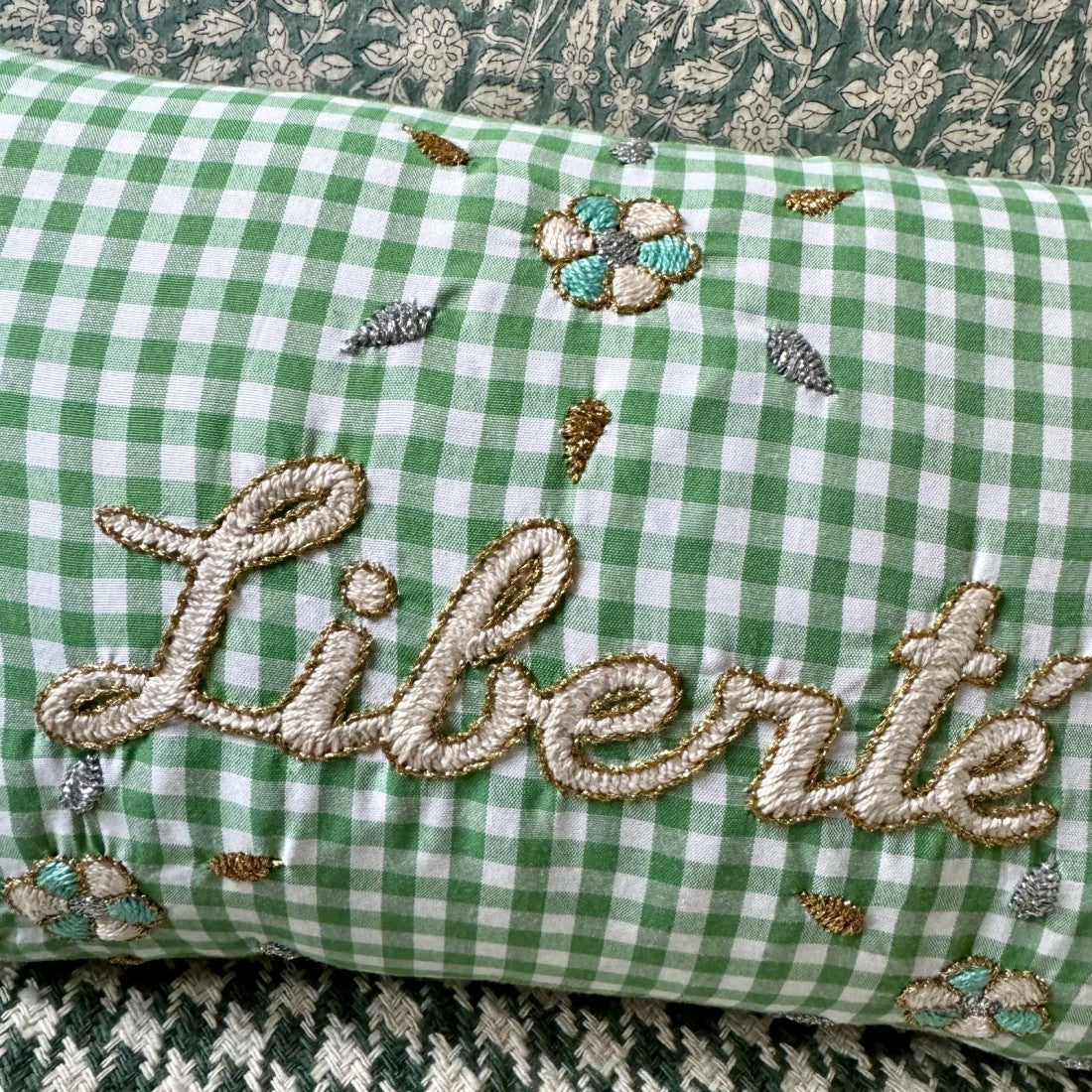 Mini Kussentje Liberté Groen Geruit