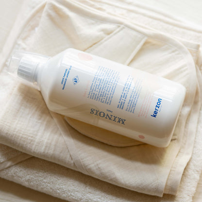 Minois x Kerzon fragranced laundry soap bar shown in its packaging