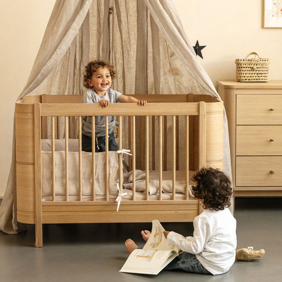 Wood Mini+ Ledikant Incl. Junior Kit | Eiken