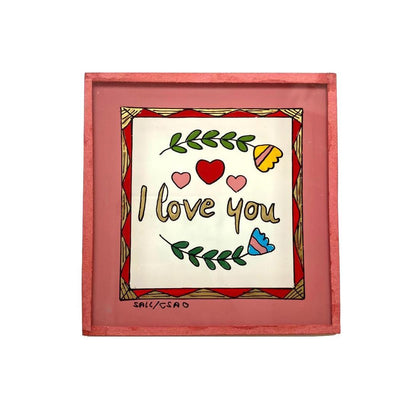 I Love You White Painting - Mini
