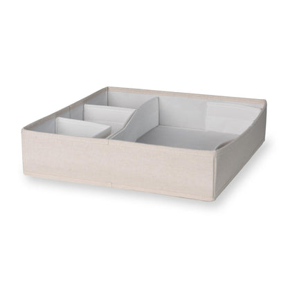 Quax drawer organizer with adjustable dividers in natural linen