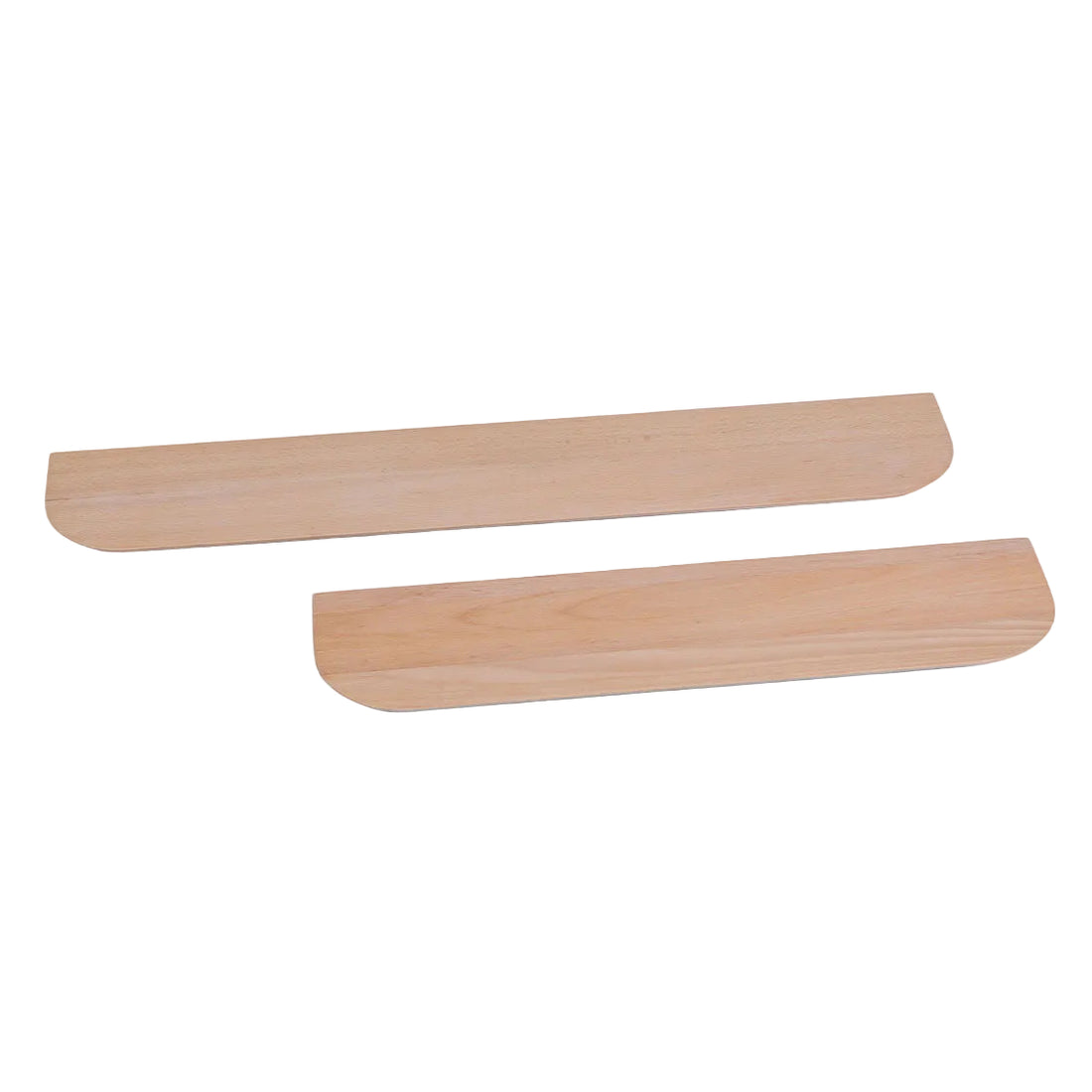 Two wooden panels on a white background