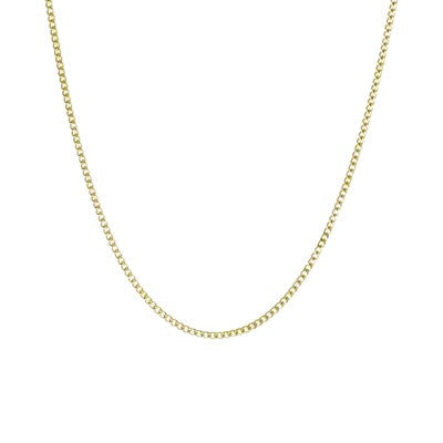 Hazel &amp; George Necklace 14K Gold - 36 / 40 cm, fine curb chain on a white background