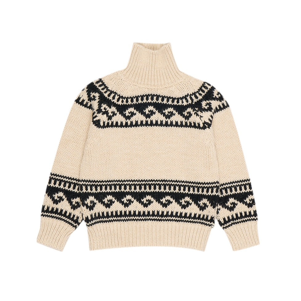 Knitted high neck jumper in sand color of The New Society FW23 collection available at The Archive Stor