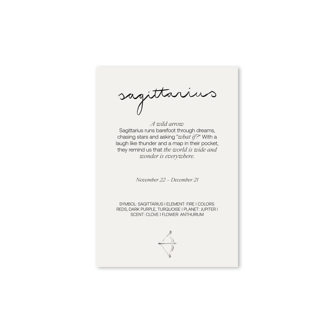 Achterkant van de Hazel &amp; George Boogschutter-poster met de tekst &