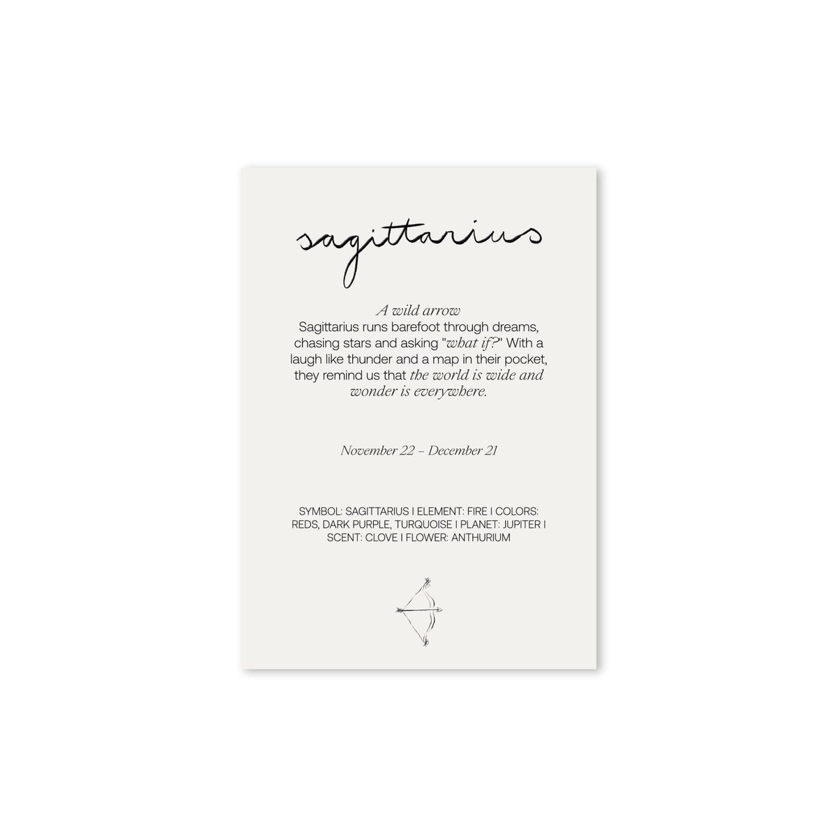 Achterkant van de Hazel &amp; George Boogschutter-poster met de tekst &