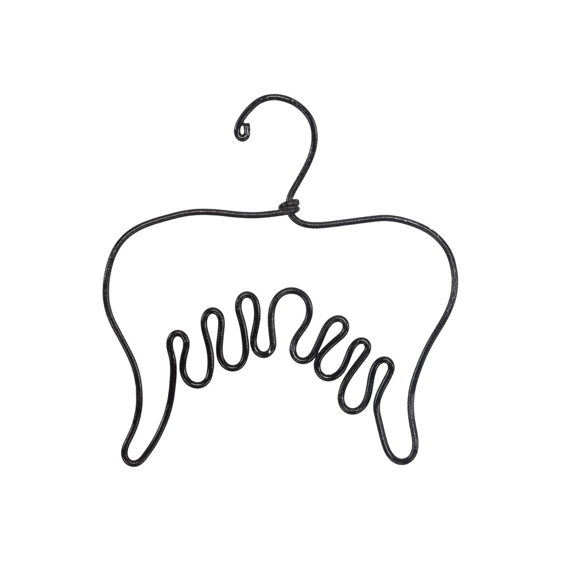 Handgemaakte zwarte engelenvleugels van gebogen staaldraad, klein formaat, Zoé Rumeau — decoratief wandobject voor de kinderkamer.