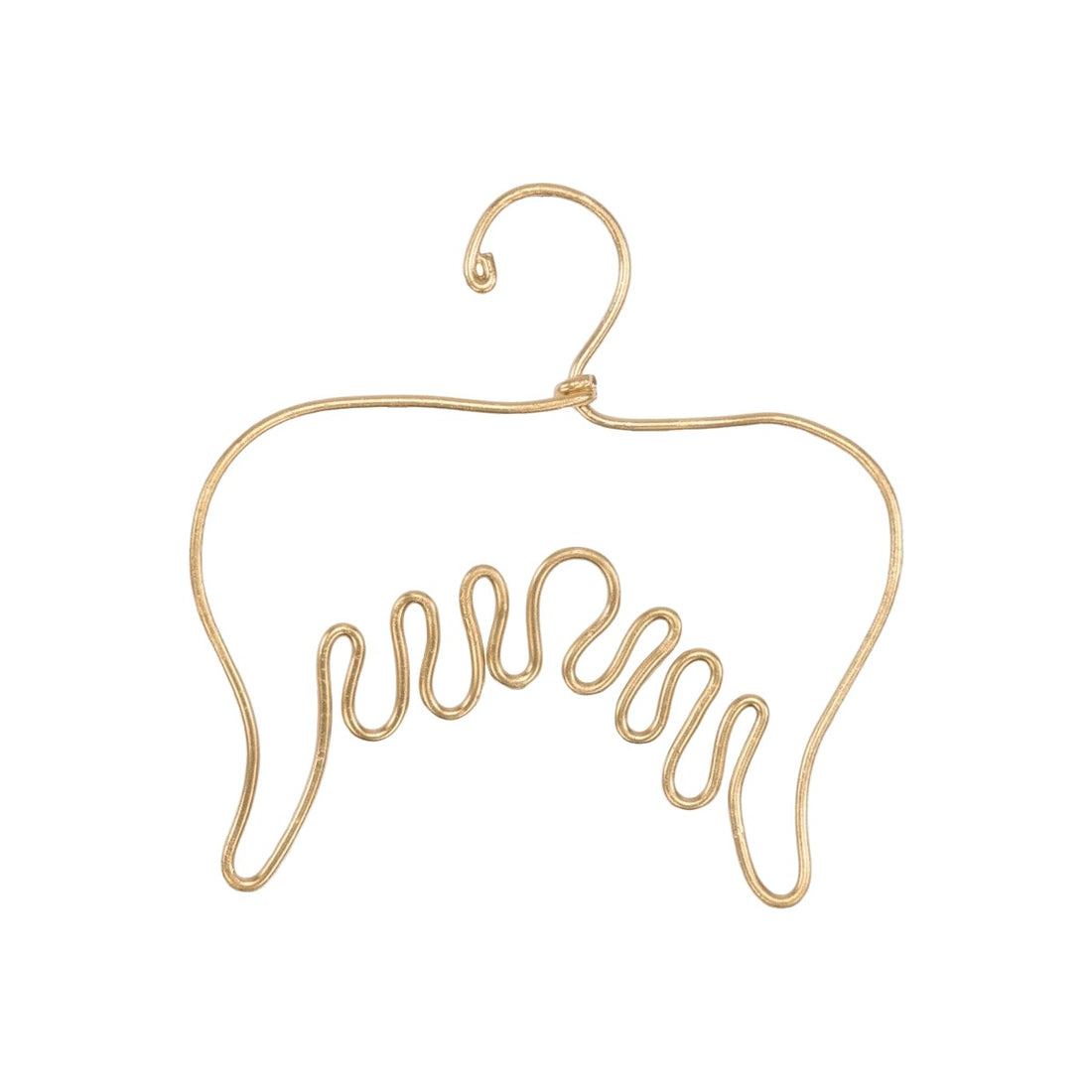 Handgemaakte gouden engelenvleugels van gebogen staaldraad, klein formaat, Zoé Rumeau — decoratief wandobject voor de kinderkamer.