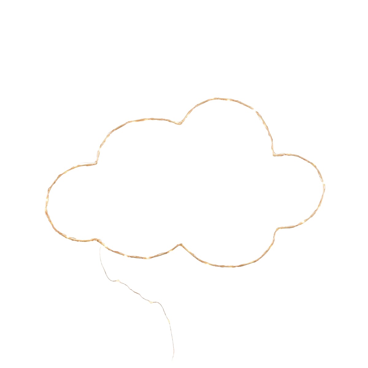 Handgemaakte gouden wandlamp in de vorm van een wolk, met koperkleurige LED-verlichting, Zoé Rumeau — sfeervol nachtlampje voor de kinderkamer.