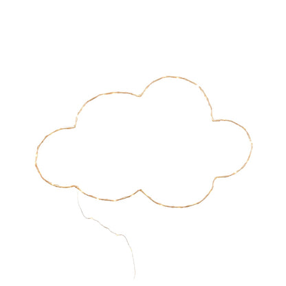 Handgemaakte gouden wandlamp in de vorm van een wolk, met koperkleurige LED-verlichting, Zoé Rumeau — sfeervol nachtlampje voor de kinderkamer.