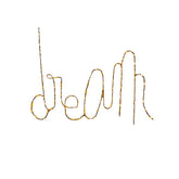 Handgemaakte gouden wandlamp met het woord &