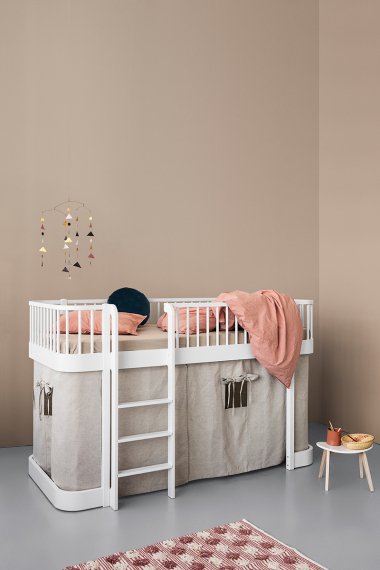 Wood Low Loft Bed White