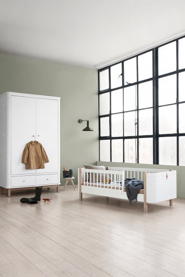 Wood Mini+ Junior Bed White/Oak