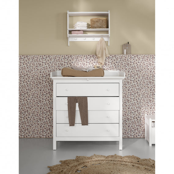 Seaside Nursery Dresser 4 Drawers White