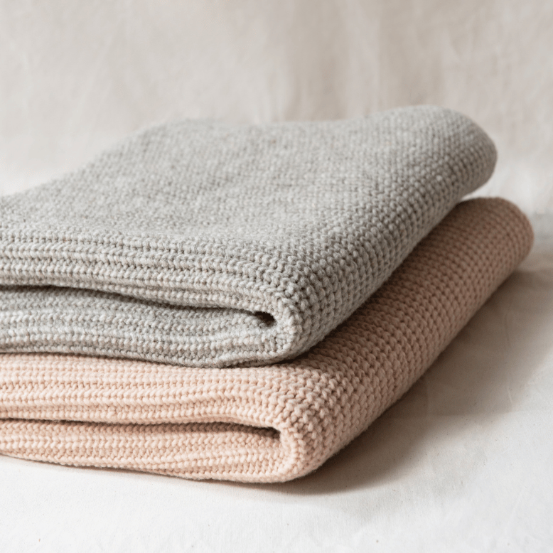 ABel Chunky Woolen Baby Blanket in Grey by Hazel &amp; George for The Archive Store