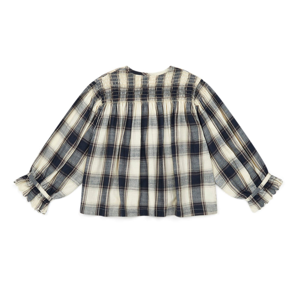 Check Blouse Florian Flower Bonton Archive Store Ruffled Girls Blouse