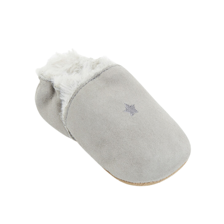 Octave Baby Slippers Dune Grey Bonton Archive Store Baby Shoes