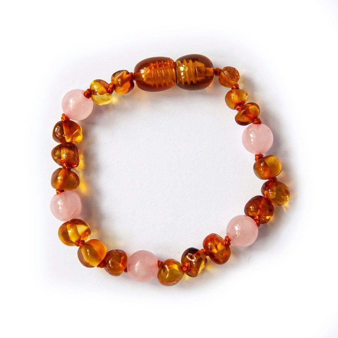 Amber Armband Cognac Rosequartz