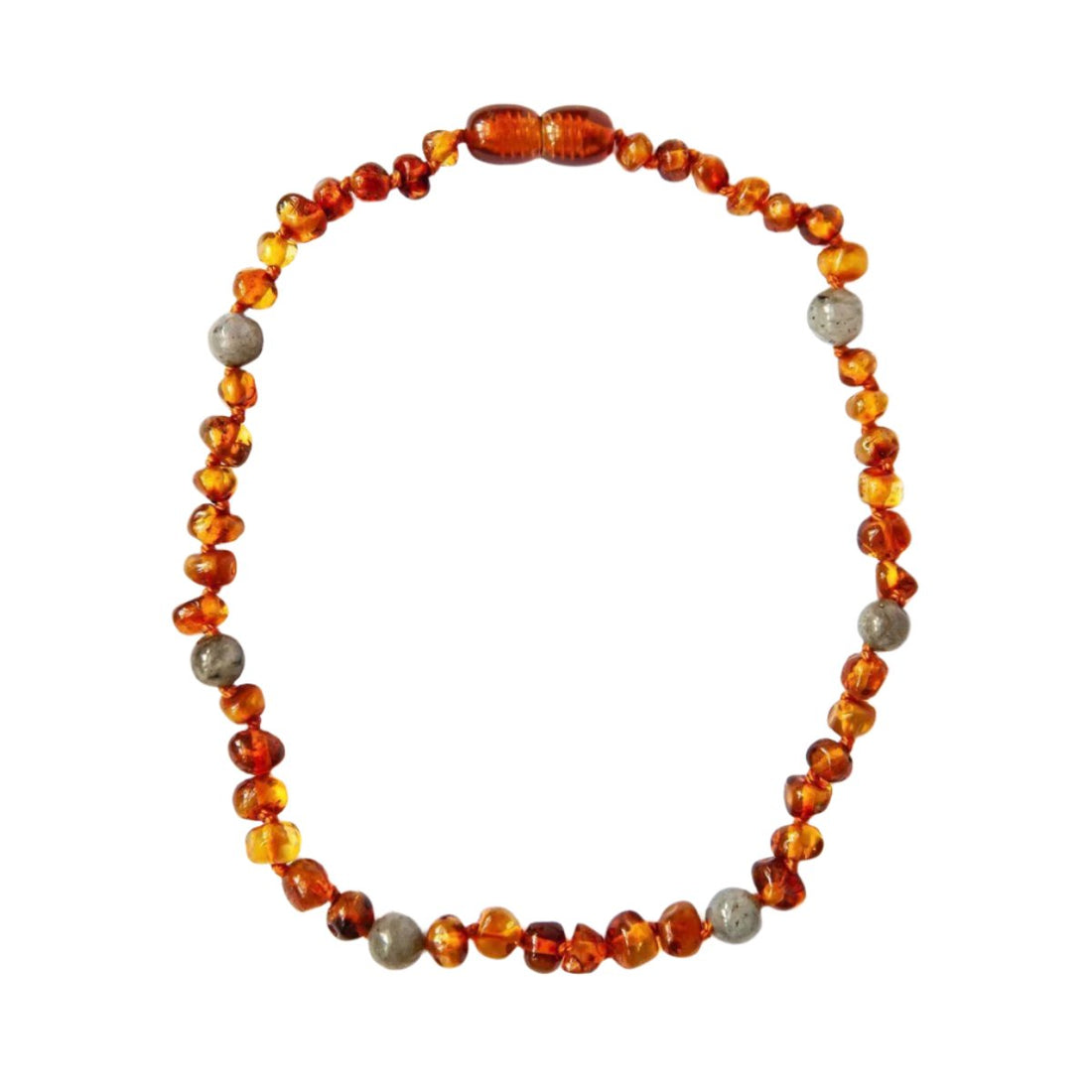 Amber Ketting Cognac Labradorite