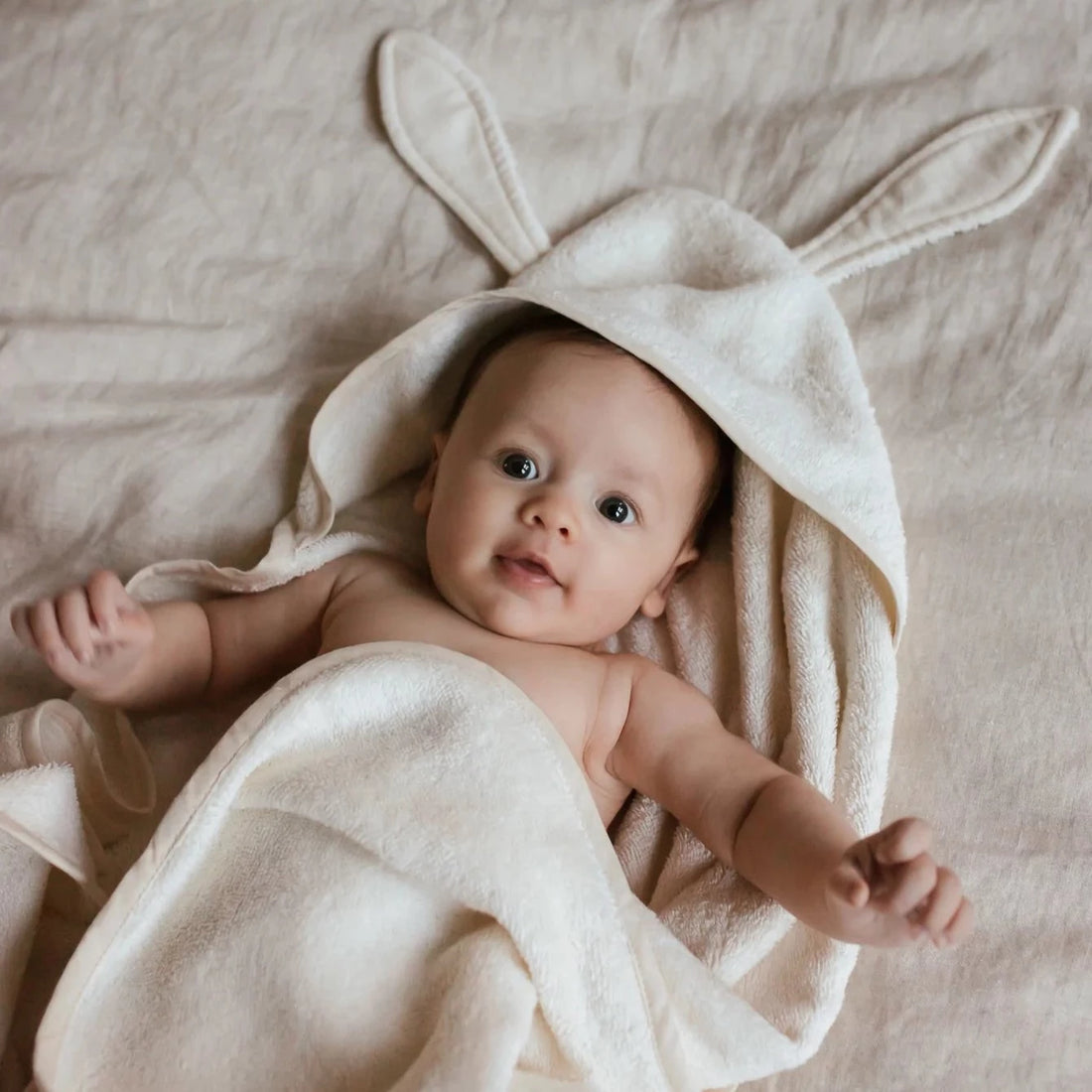 Bathcape Terry Creme Atelier Annur Archive Store Rabbit Ears Baby Cape Towel