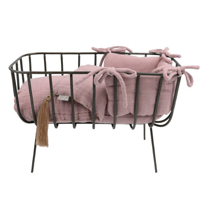 Metal Doll Crib Set Dusty Pink