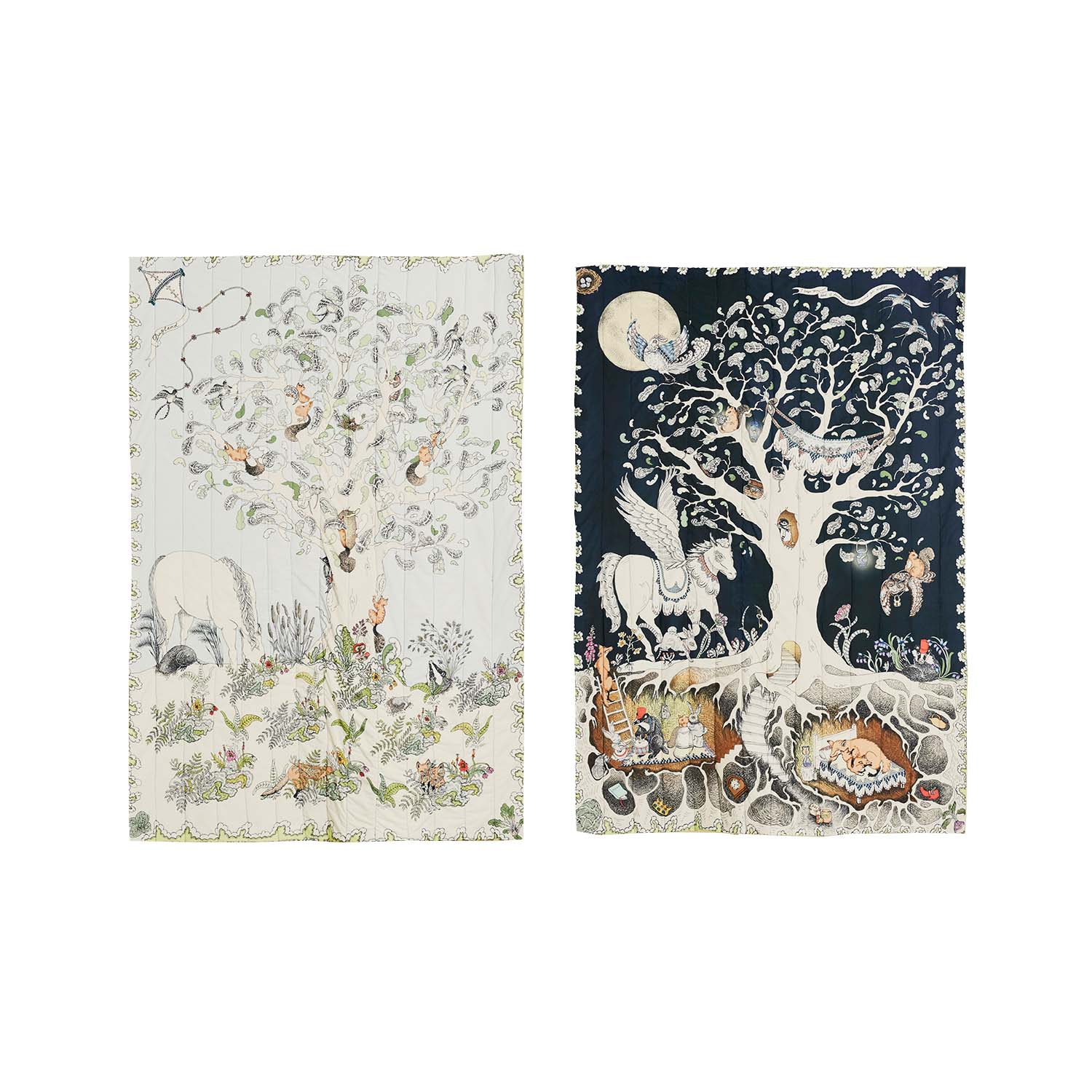 Reversible Quilted Blanket Enchanted Forest